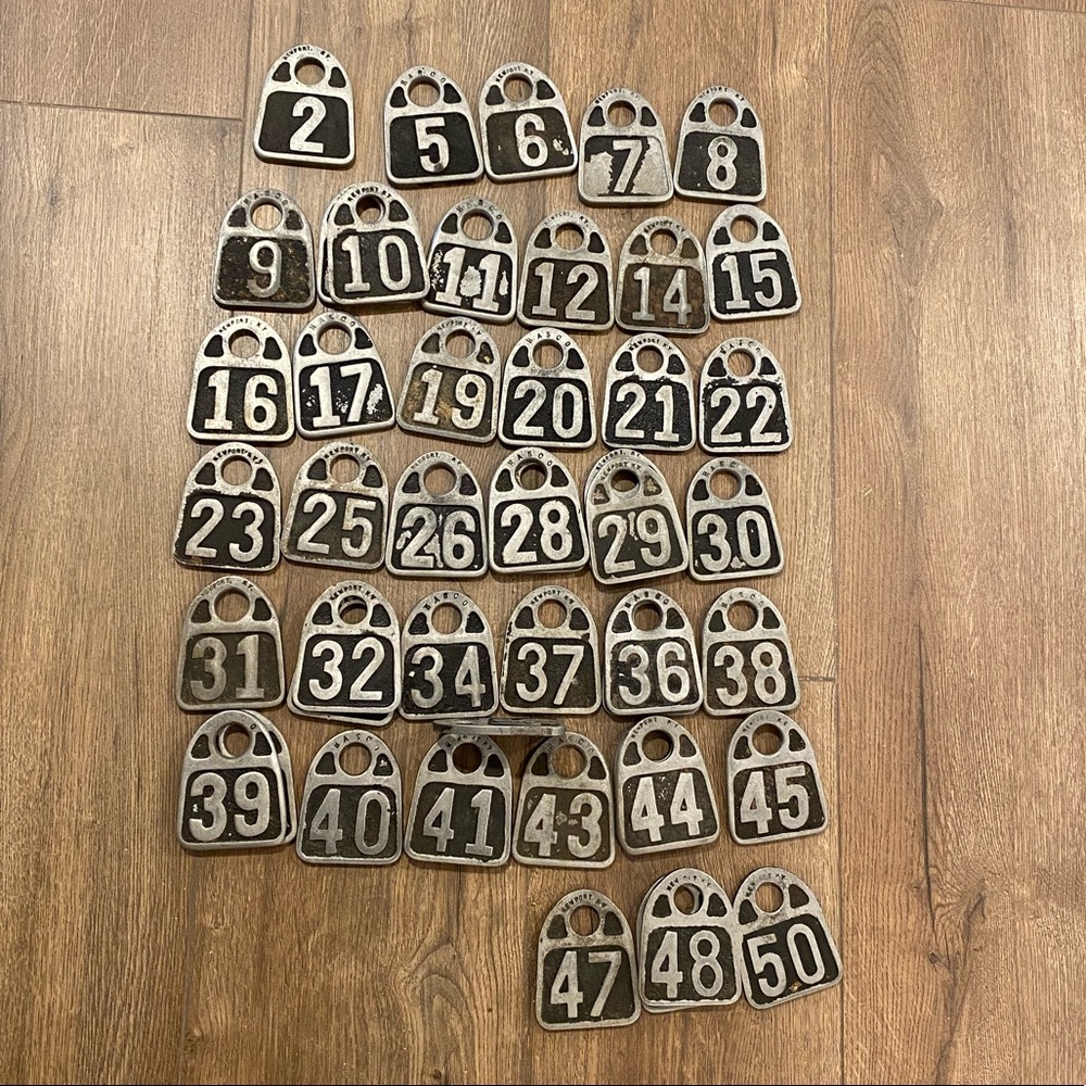 Hasco Newport, KY vintage metal cattle tags